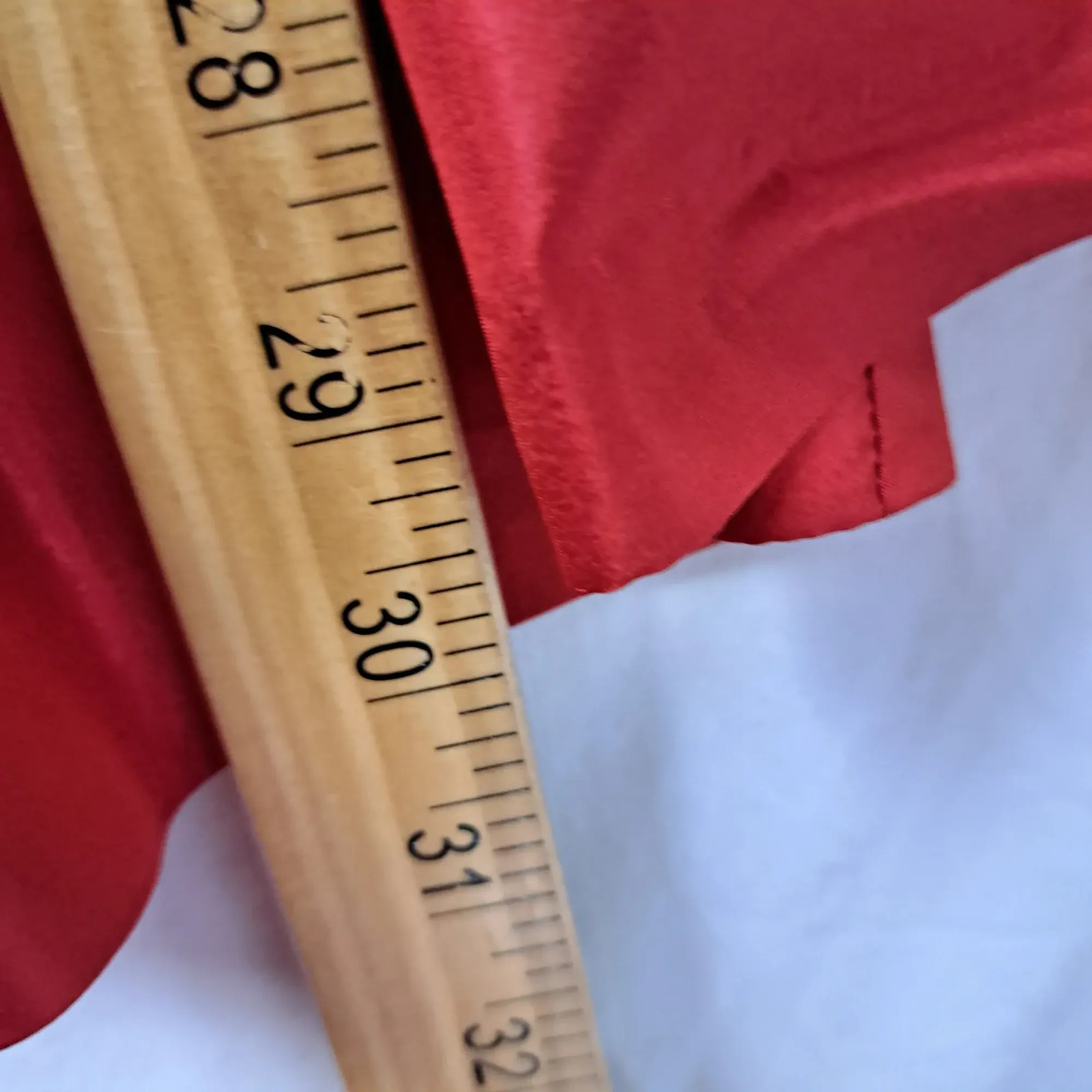 Crystal Room Vintage Red Satin Fit Flare Dress Full Skirt Double Breasted