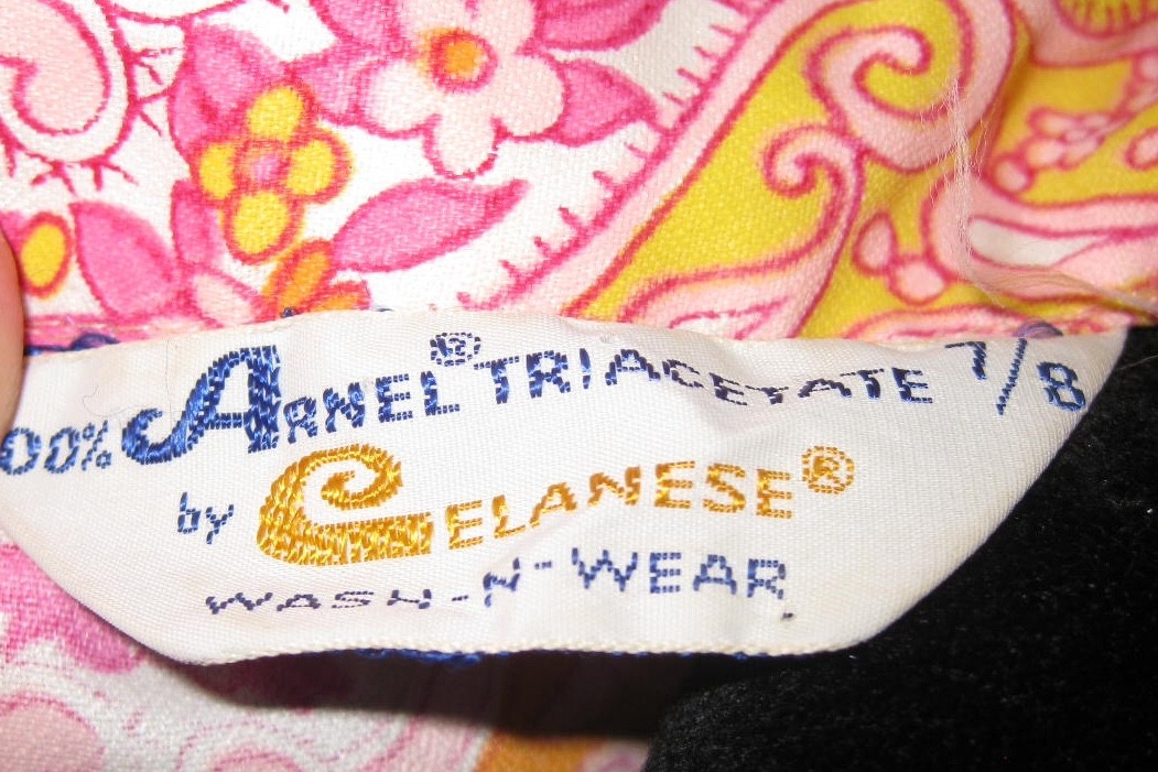 Vintage 70s Arnel Triacetate Shirtdress Psychedelic Pink Orange – Size 7/8