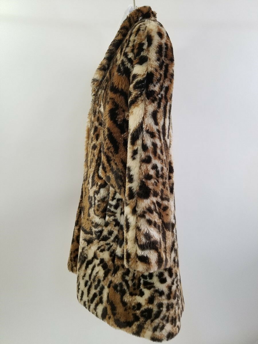 Womens Faux Tiger Fur Swing Coat Monterey Fashions Size S