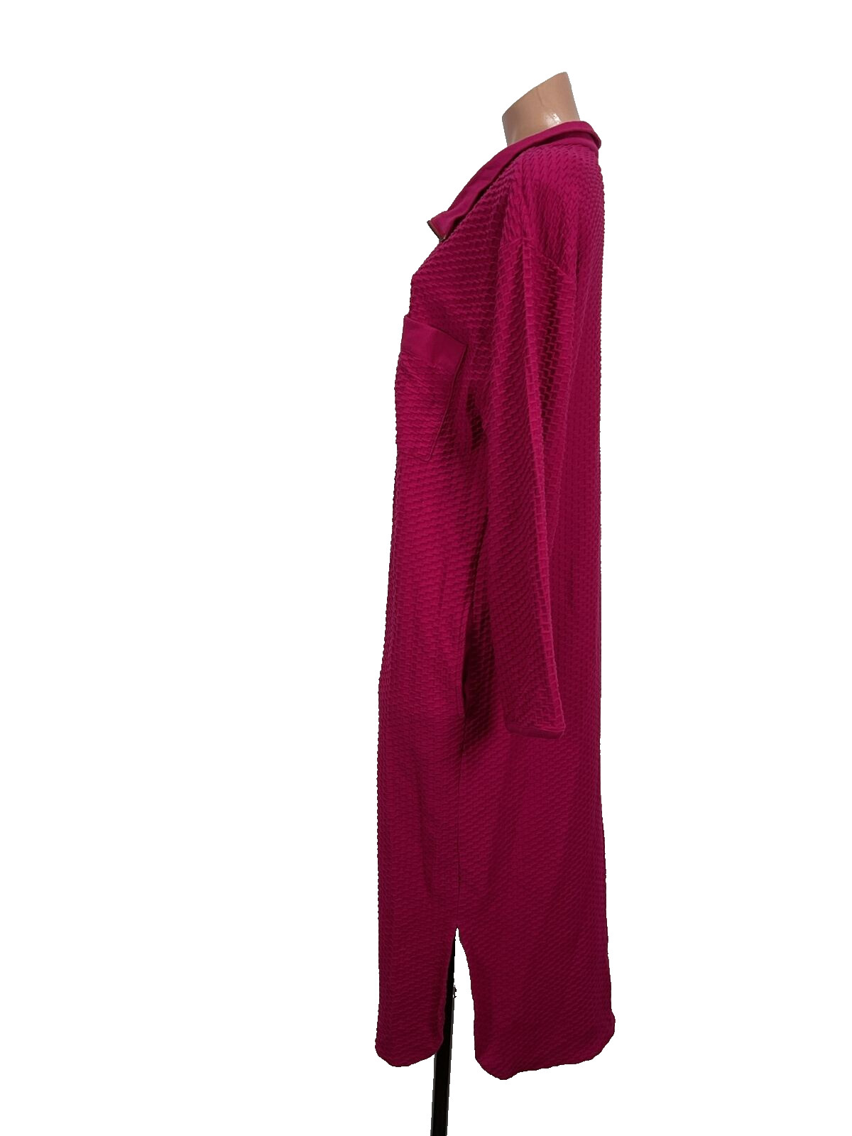 Vintage Go Softly Robe Womens Small Pink 80s Textured Housecoat Muumuu Kaftan
