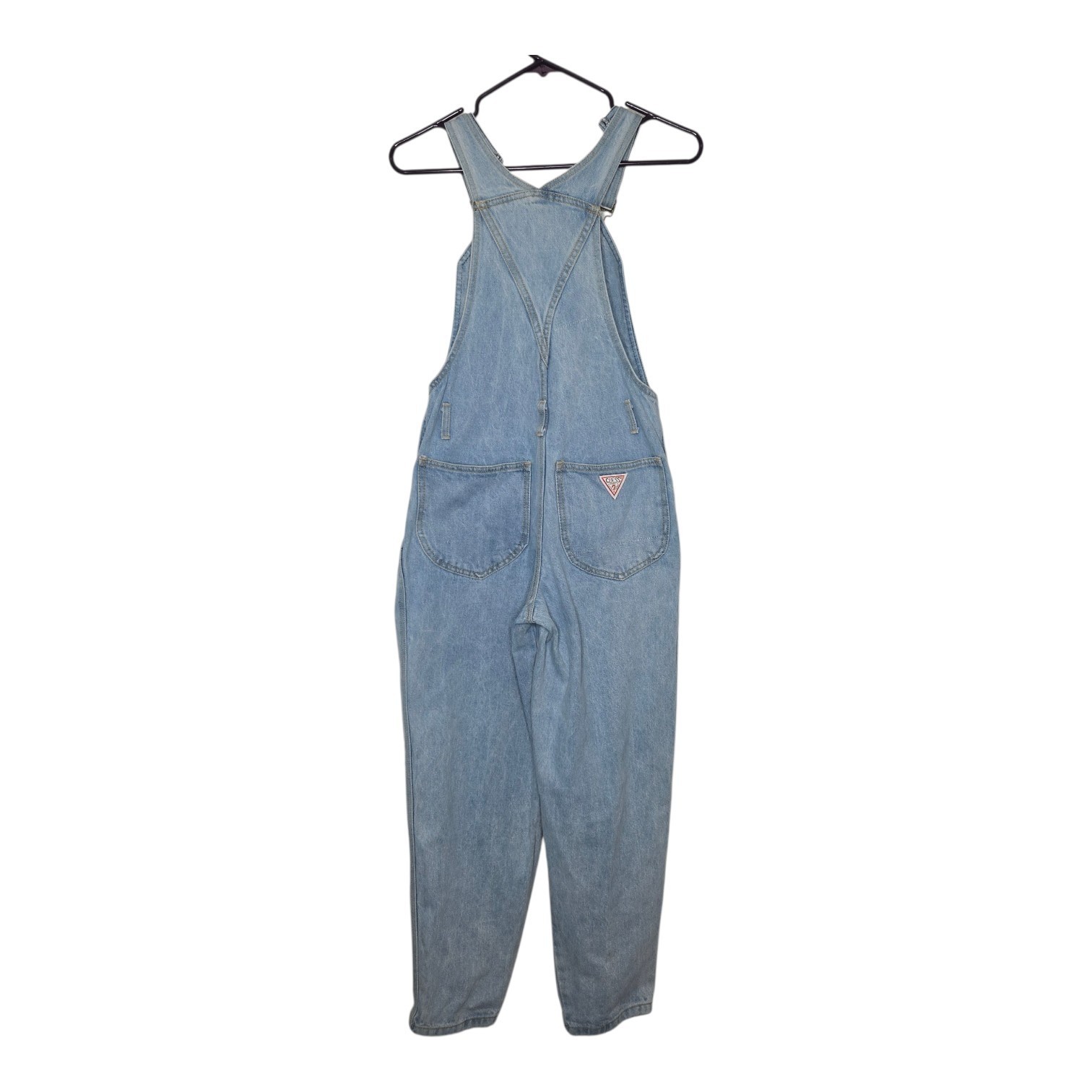Vintage Guess By Marciano Womens 1980s Light Wash Pleated Denim Jean Overalls 1
