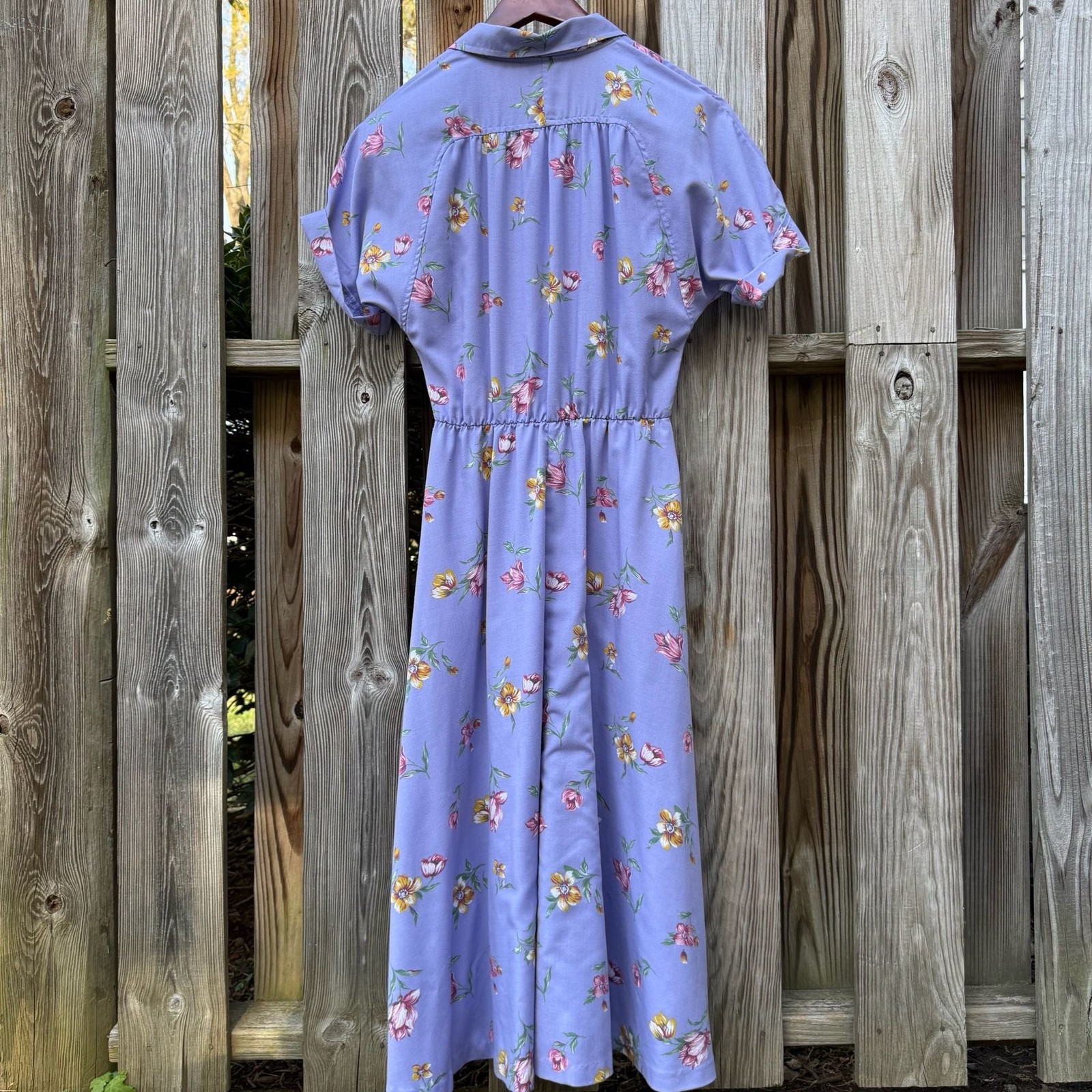 VTG 90s Bedford Fair Purple Floral Modest Spring Midi Cottagecore Twee Dress 6