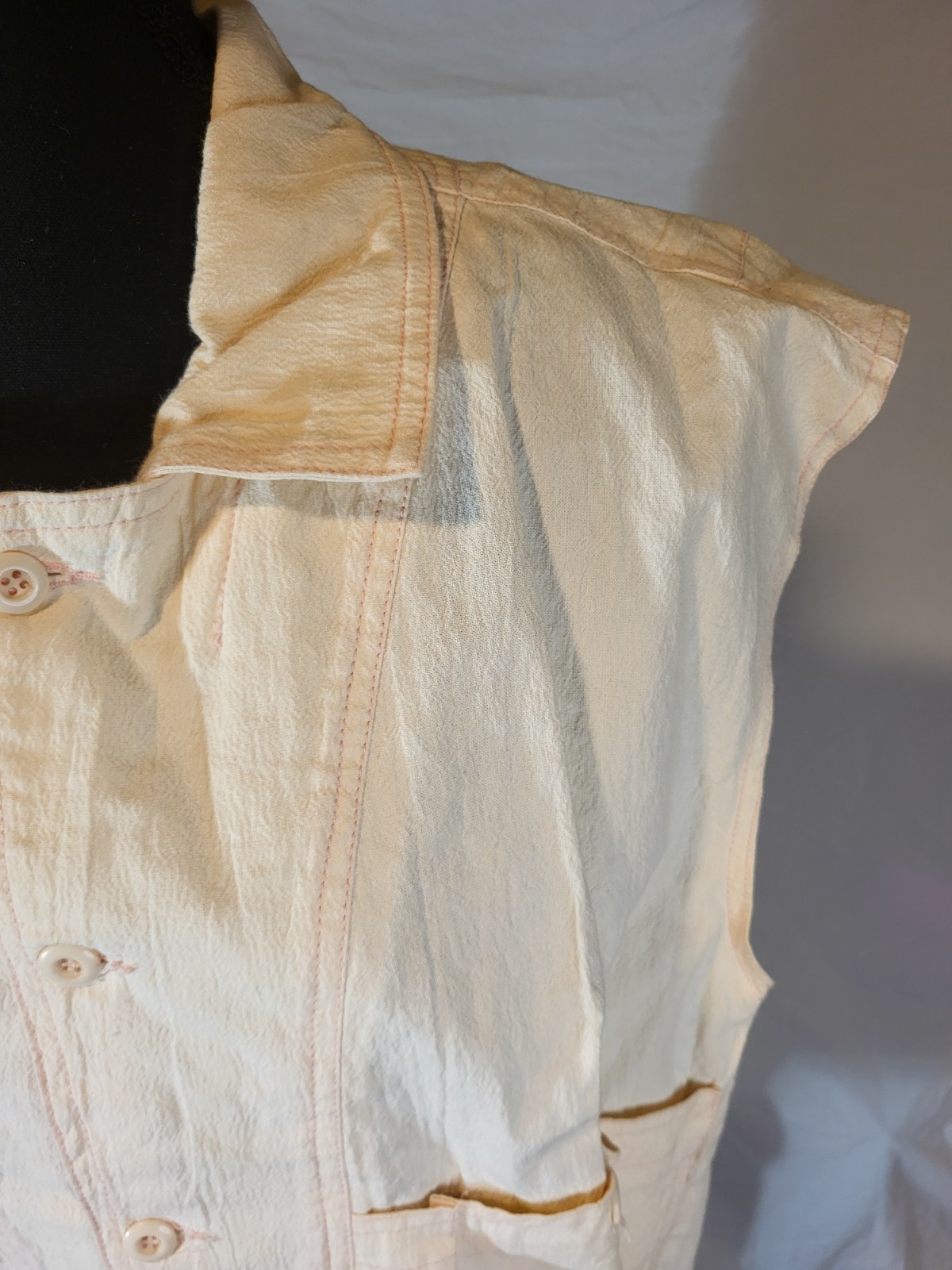 Vintage Organically Grown Size Large Peach Pink Cotton Vest