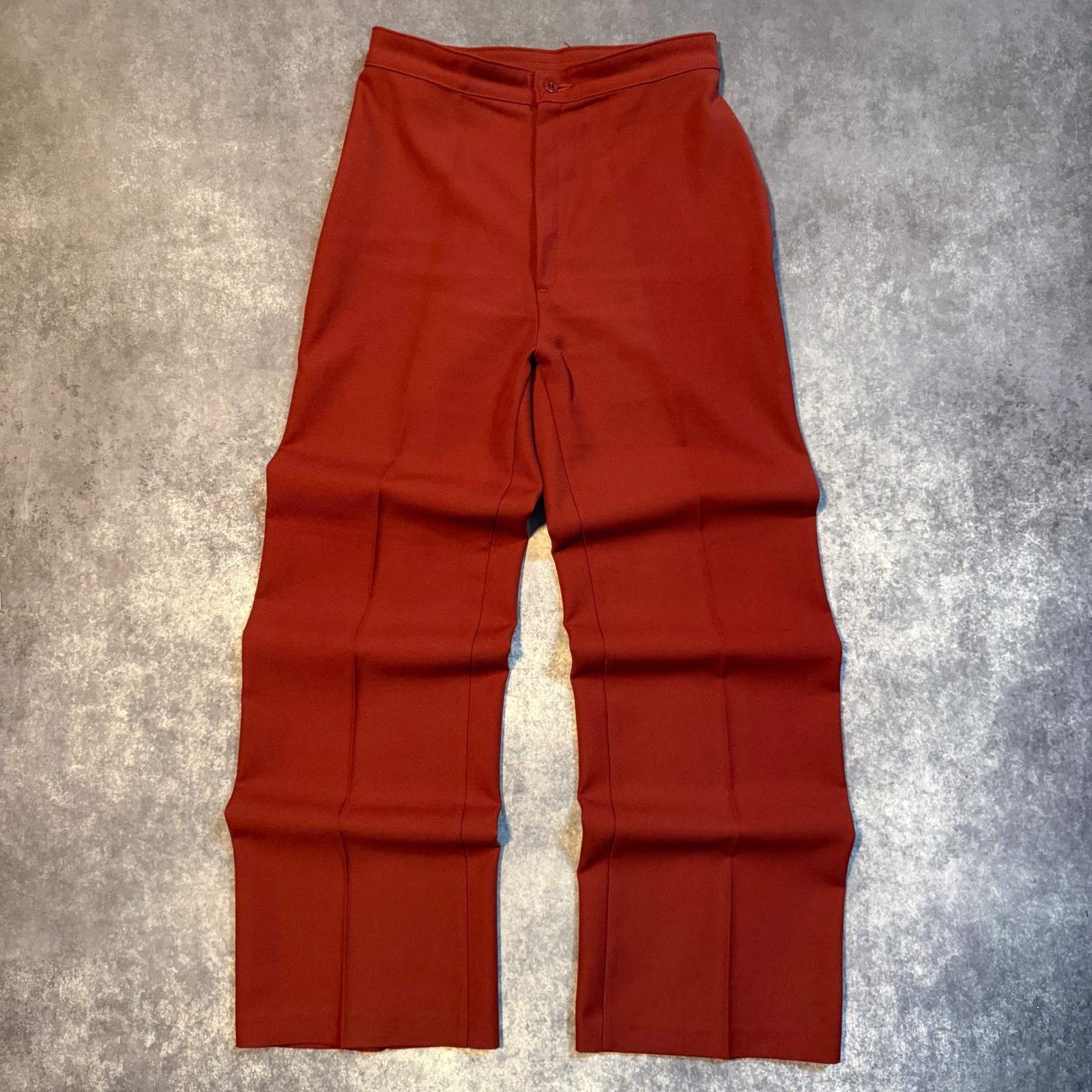 Vintage 70s Levis Sta-Prest Red High Waist Wide Leg Trouser Scovill Zipper 28×32