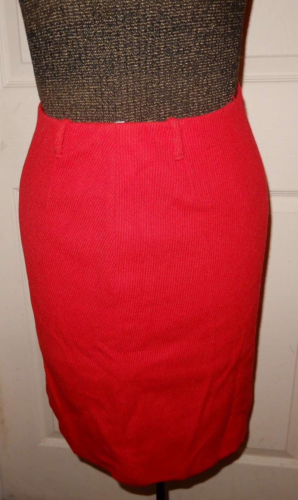 Vtg 1950’s MCM Kelita A line Red Wool & Nylon Corduroy Mini Skirt Beautiful HTF