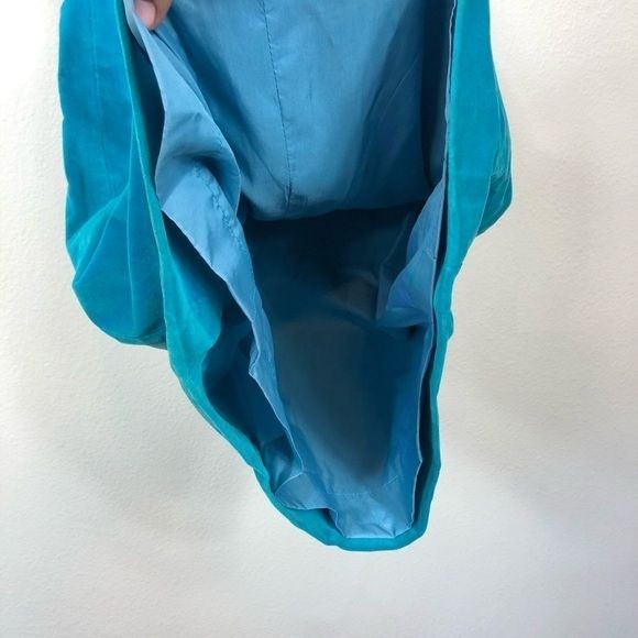 Vintage Teal Velvet Sleeveless Dress Custom Prom Homecoming Dance Retro Size 4-6