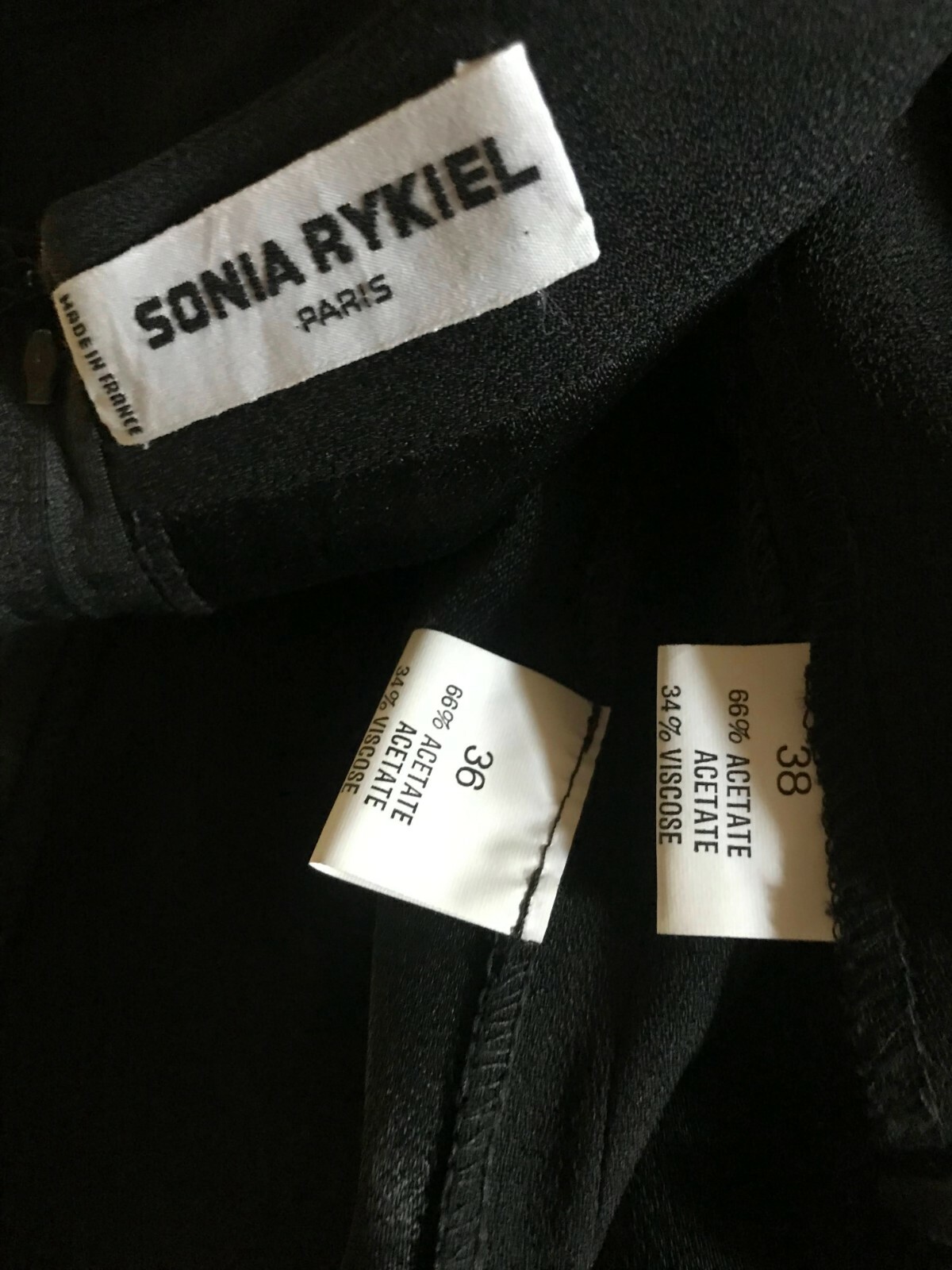 Vintage Sonia Rykiel Paris Little Black Dress with Embroidered Jacket Size 36/38