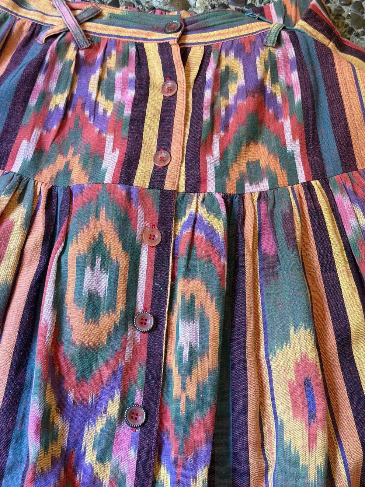 Vintage Ascente Sport Medium Aztec Indian Southwest Midi Boho Skirt USA Made