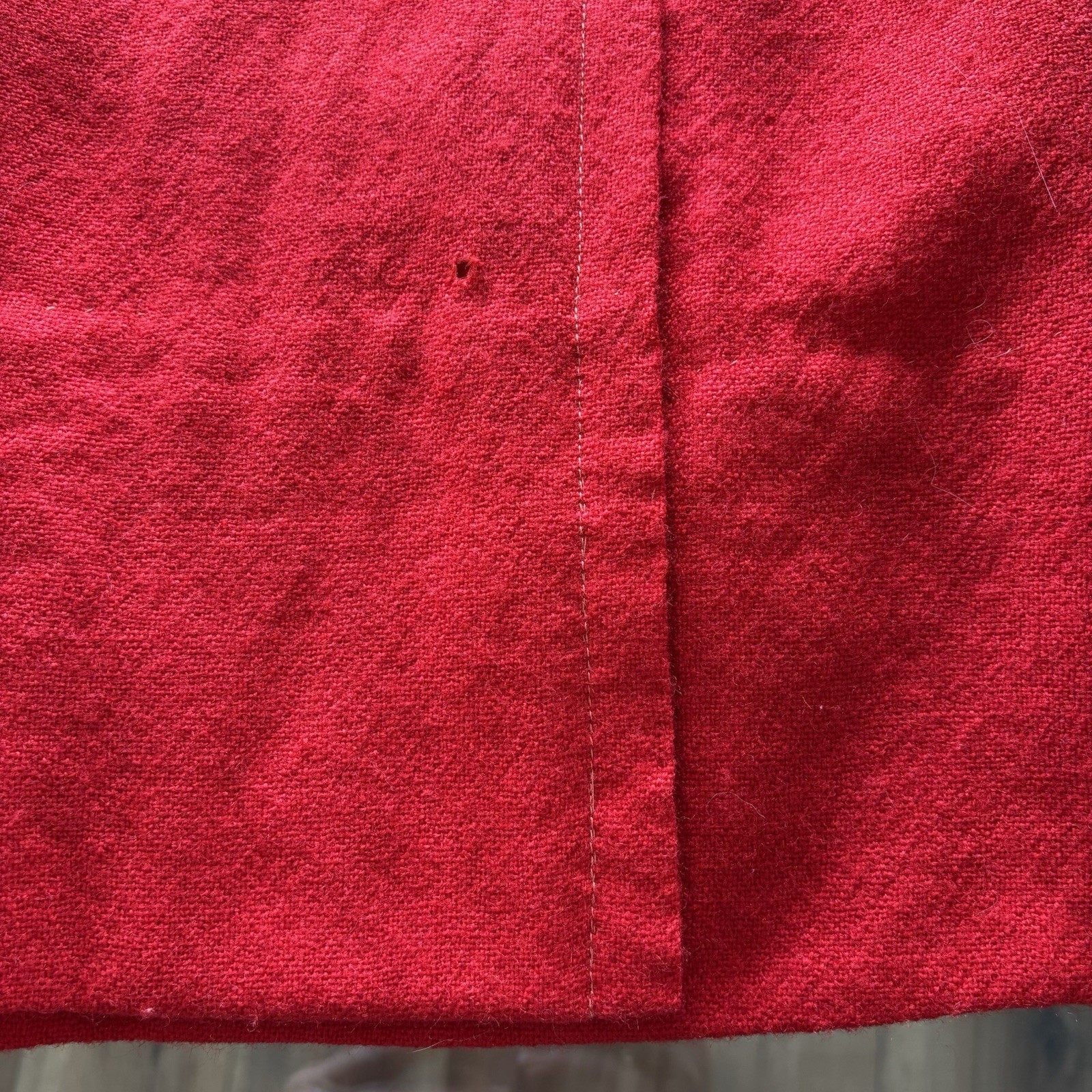 Vintage 1950-60’s Saks Fifth Avenue Red Wool Mod Hand Stitches Dress M READ