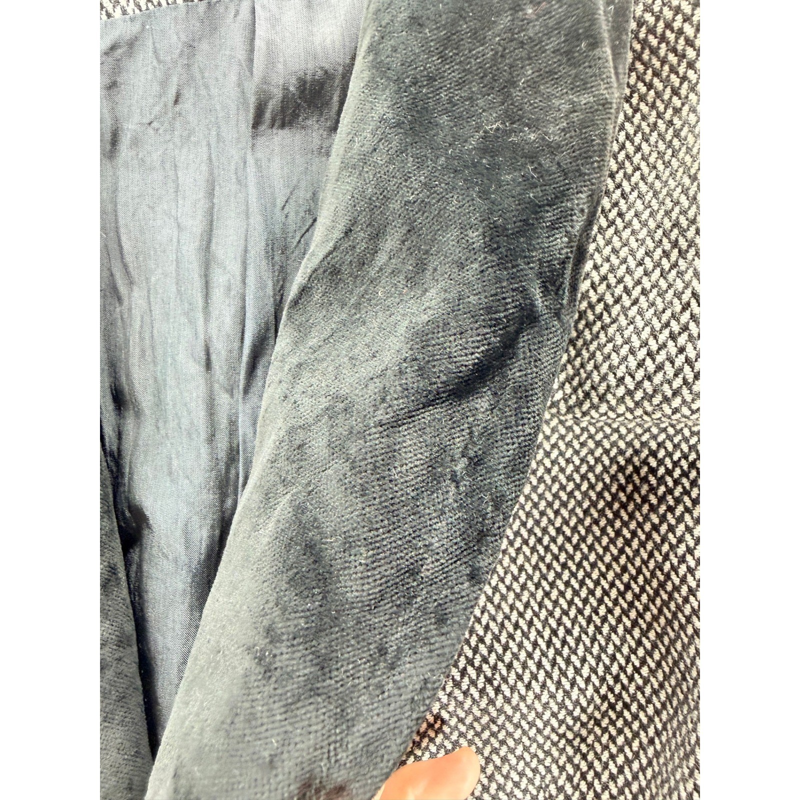 Vintage Emily 2 Piece Skirt Suit Black White Textured Set Unknown Size