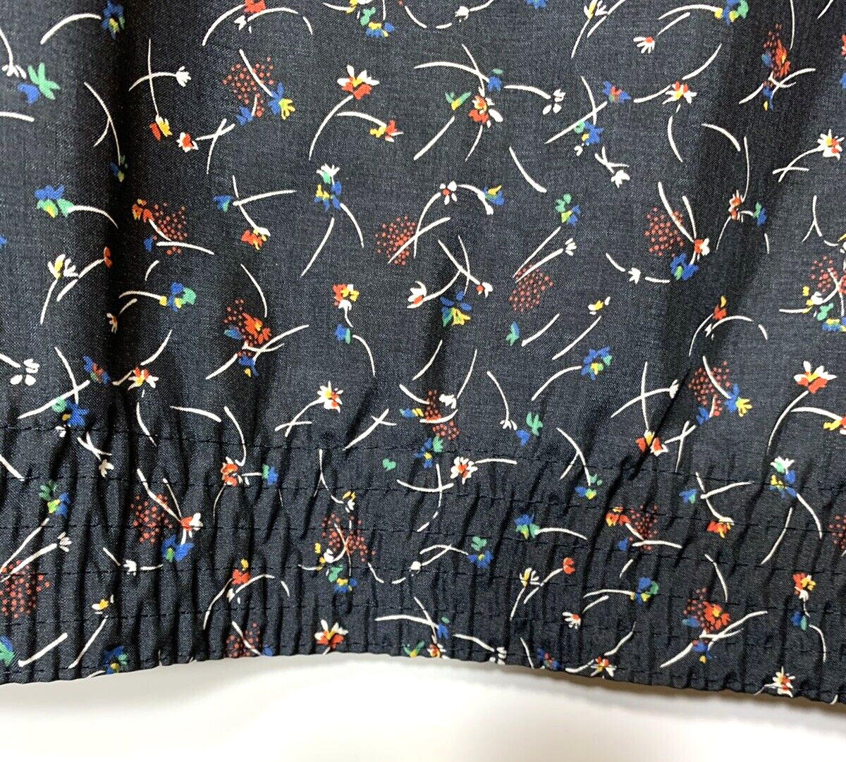 Lady Manhattan Blouse Womens 10 Black Vintage 70s Silkhana Floral Pullover
