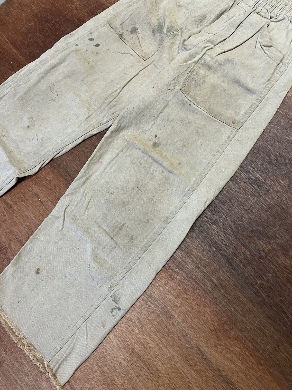 Vintage DRY ROT 40s 50s Wide Leg Cotton Canvas Distressed Pants (24”-26” Waist)