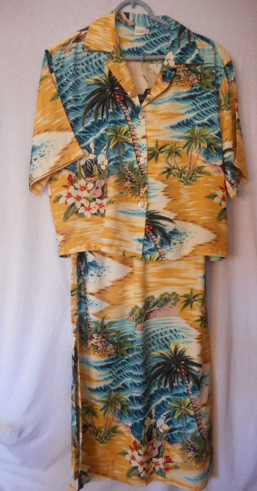 Tozzi Sz 1 Hawaiian Tropical Beach Jacket Dress Skirt 2 piece possibly Vintage