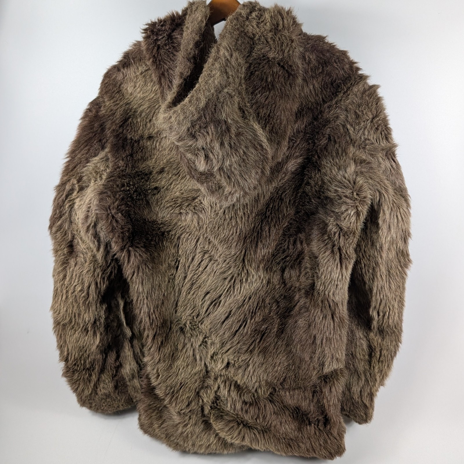 VTG Cooper Sportswear Faux Fur Jacket Hooded Boho Penny Lane Coat 70s 80s USA L