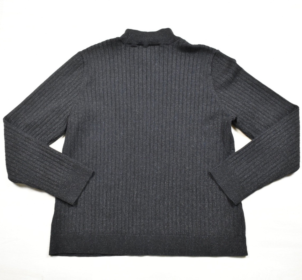 90s Laura Ashley Mock Neck Sweater Black Glitter Ribbed Silk Blend Medium VTG