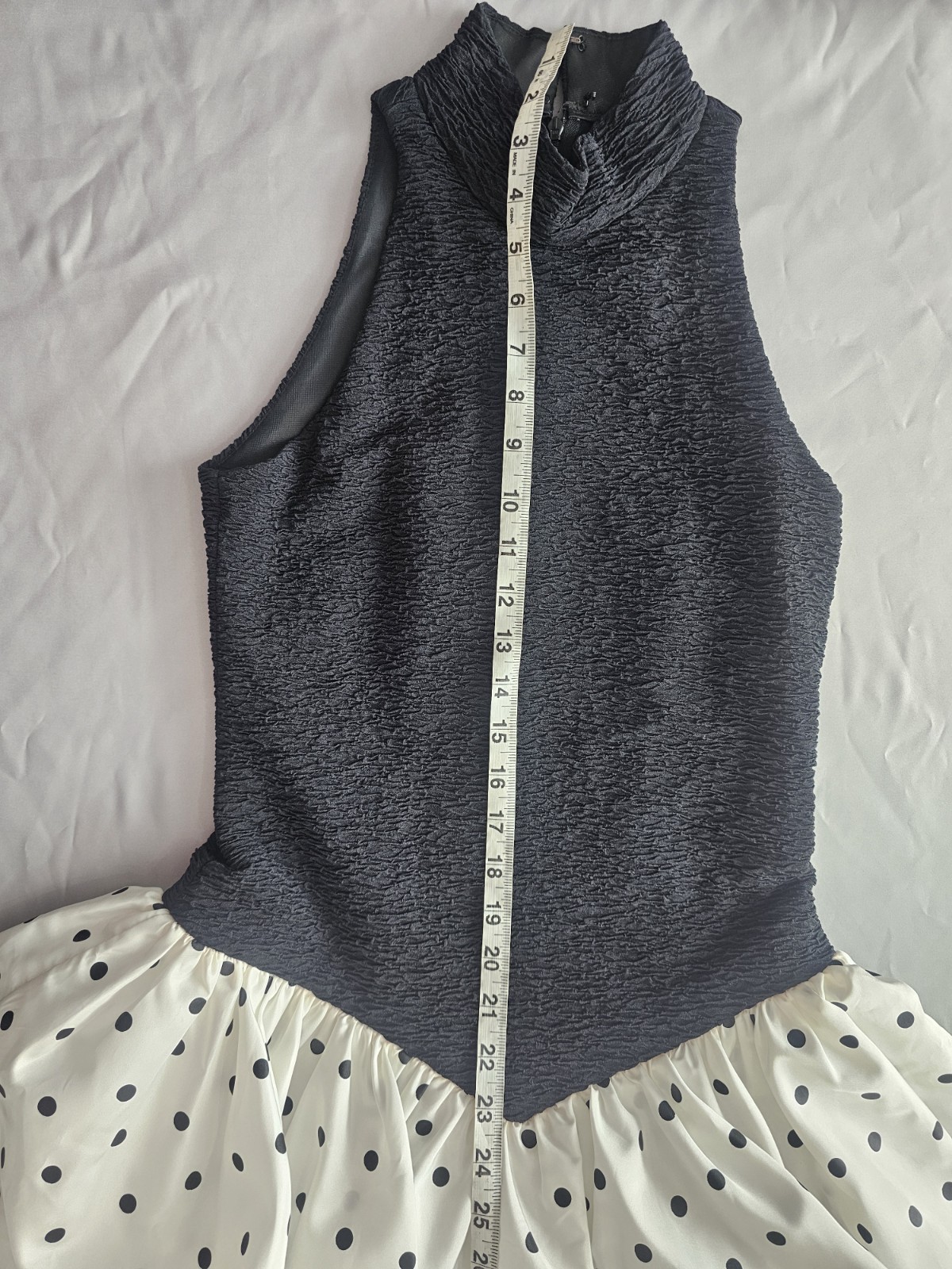 1980’s Huey Waltzer for Darcy 80s Prom Polka Dot Dress Size 5/6 Black White USA