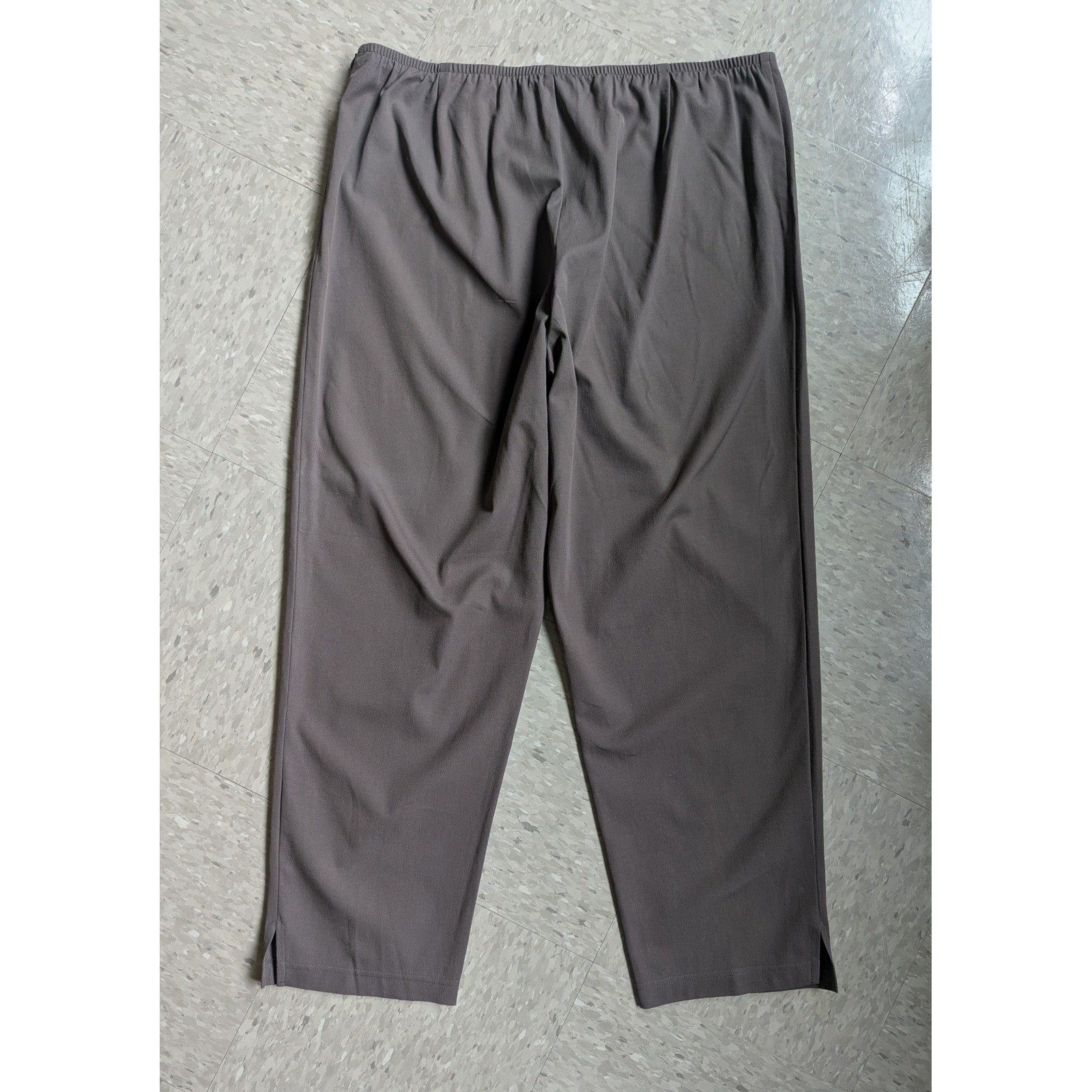 Eileen Fisher Vintage 90s Stretch Cotton Twill Ankle Pants Taupe XL