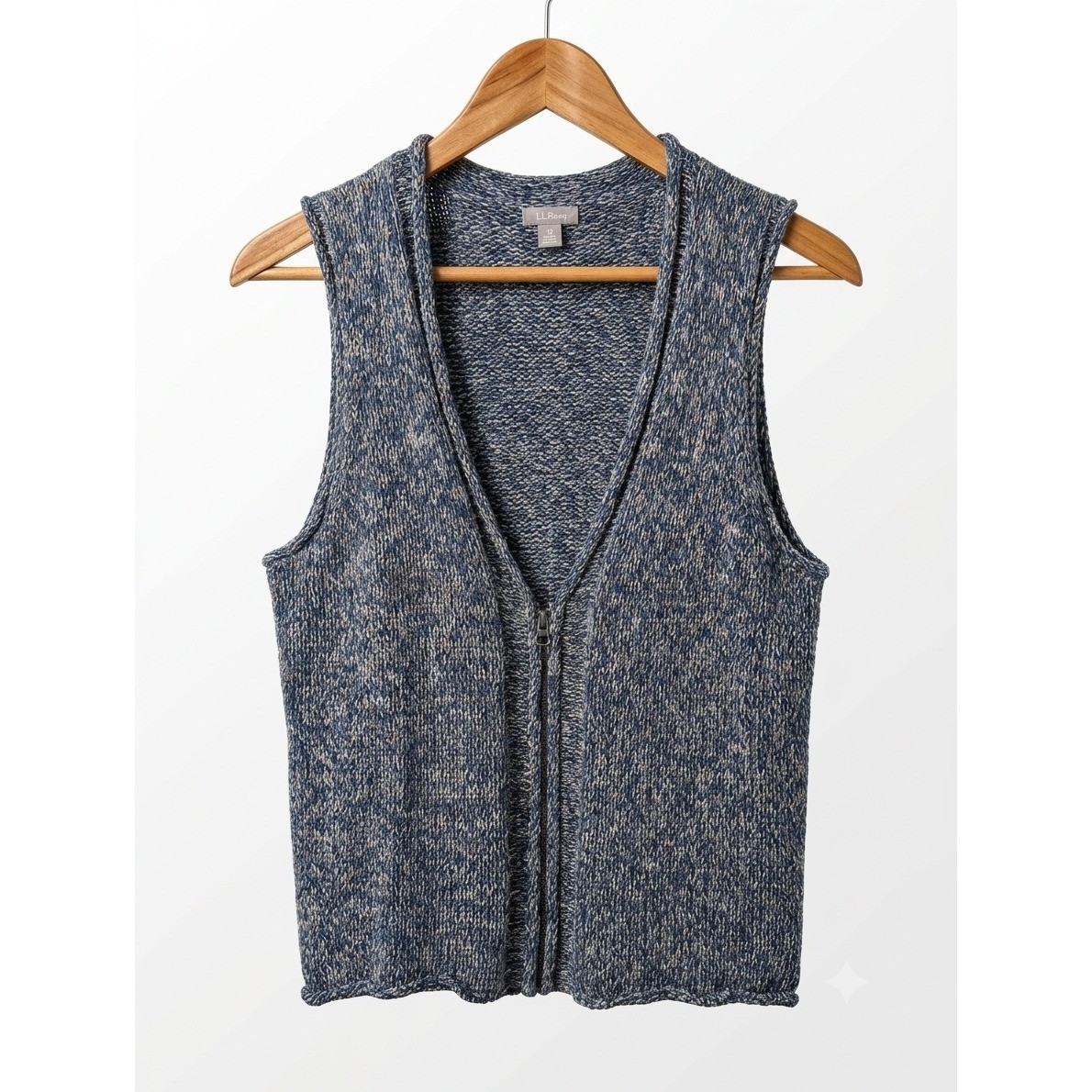 NWOT J. Jill Vintage 90s Blue Chunky Zipped Vest Size M
