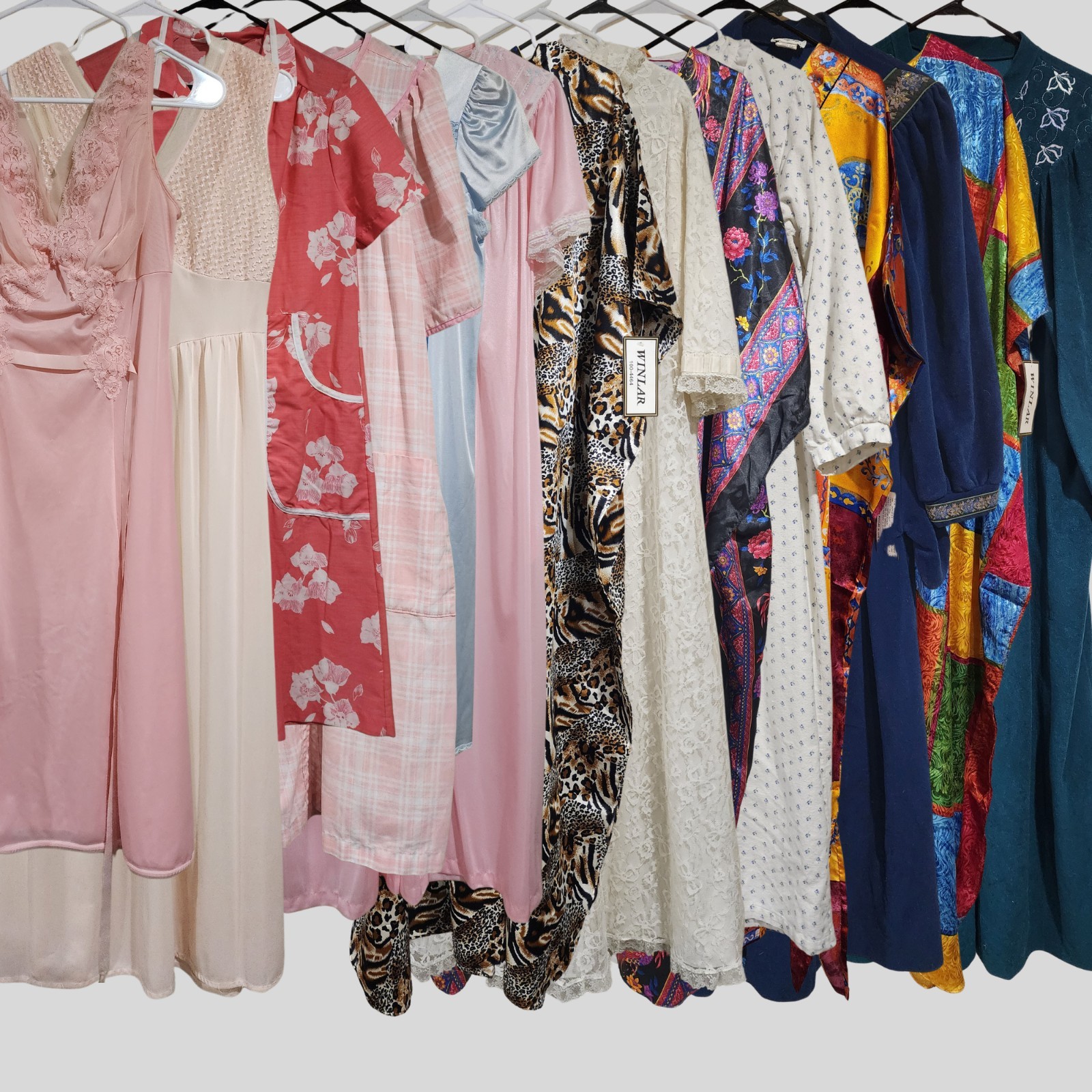 Lot Of 14 Pieces Vintage Nightgowns And Robes Moomoos Slips Lingerie
