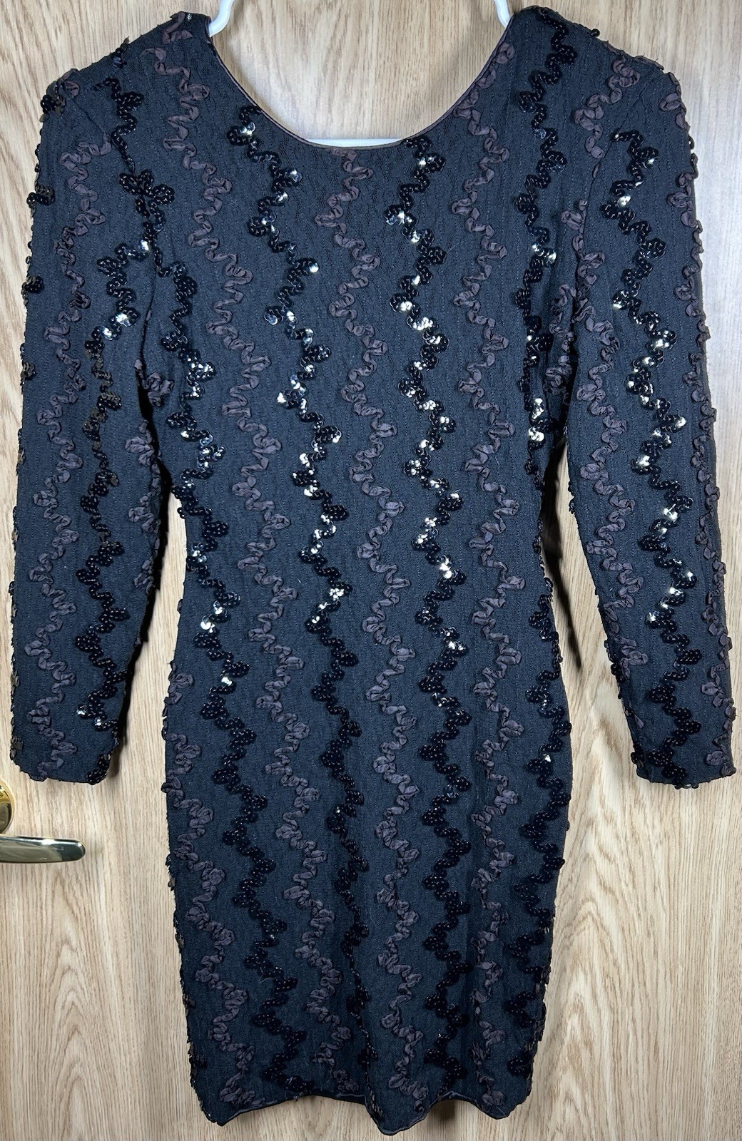 A La Carte California Vintage 80’s Size S Black Sequin Mini Dress