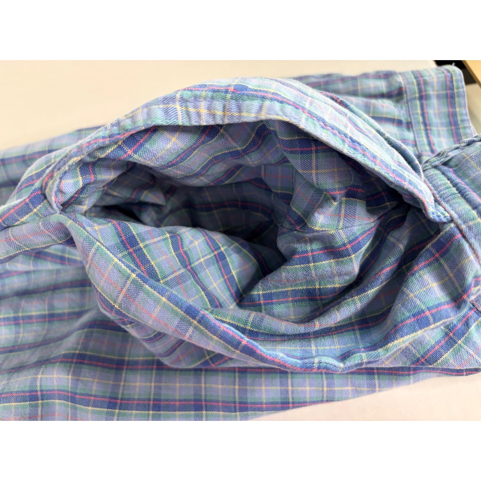 David Brooks Vintage Plaid Pleated Pants Blue Green High Waist Tapered Size 12