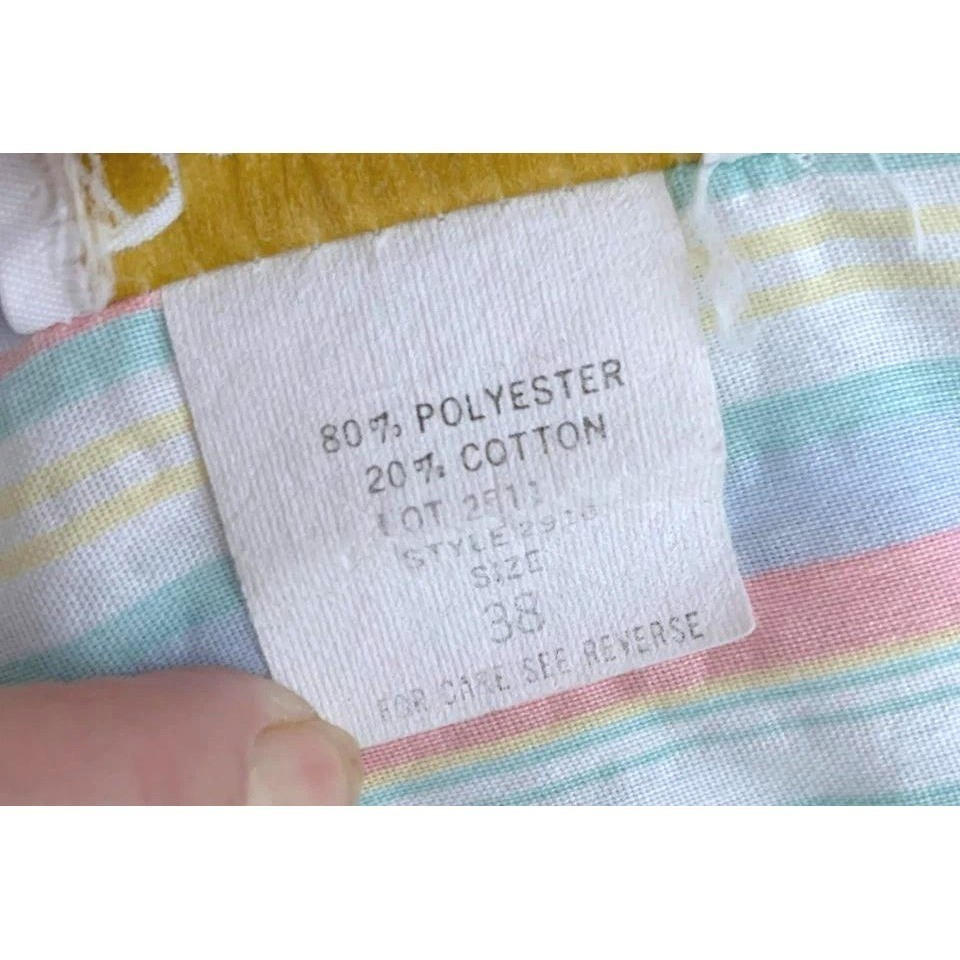 Pastel Stripe SEERSUCKER SNAP-FRONT LOUNGER Dan-Ellen Housecoat Dress 38 Vtg 70s