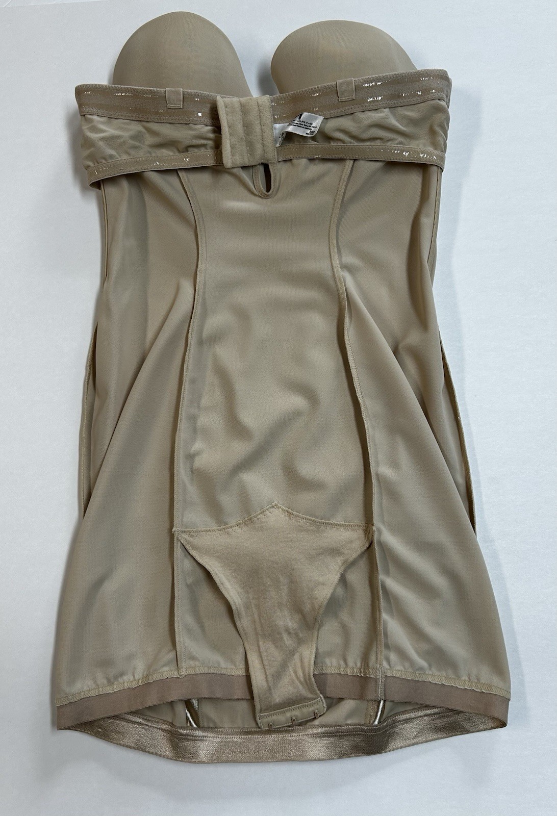 Maidenform 34B Beige Strapless Shaper Slip With Attached Bodysuit Panty