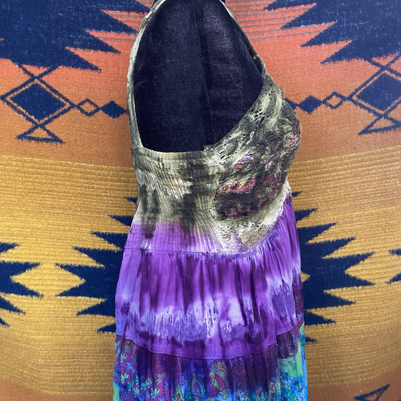 90’s/Y2K Sol Clothing Hippie Boho Tie Dye Cotton Summer Dress. Medium. Festival