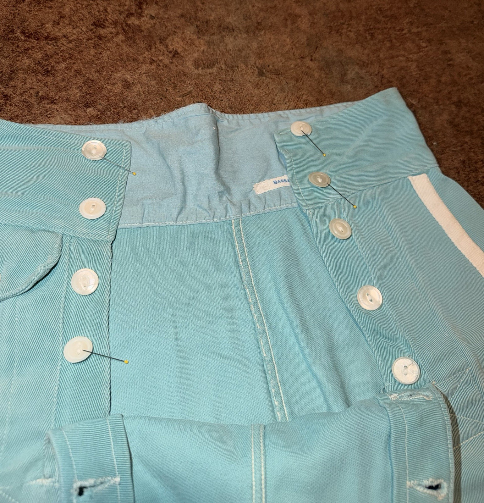 Vintage 40’s 50’s Whitman Gabardine Button Front/Flap Twill Sailor/Play Shorts
