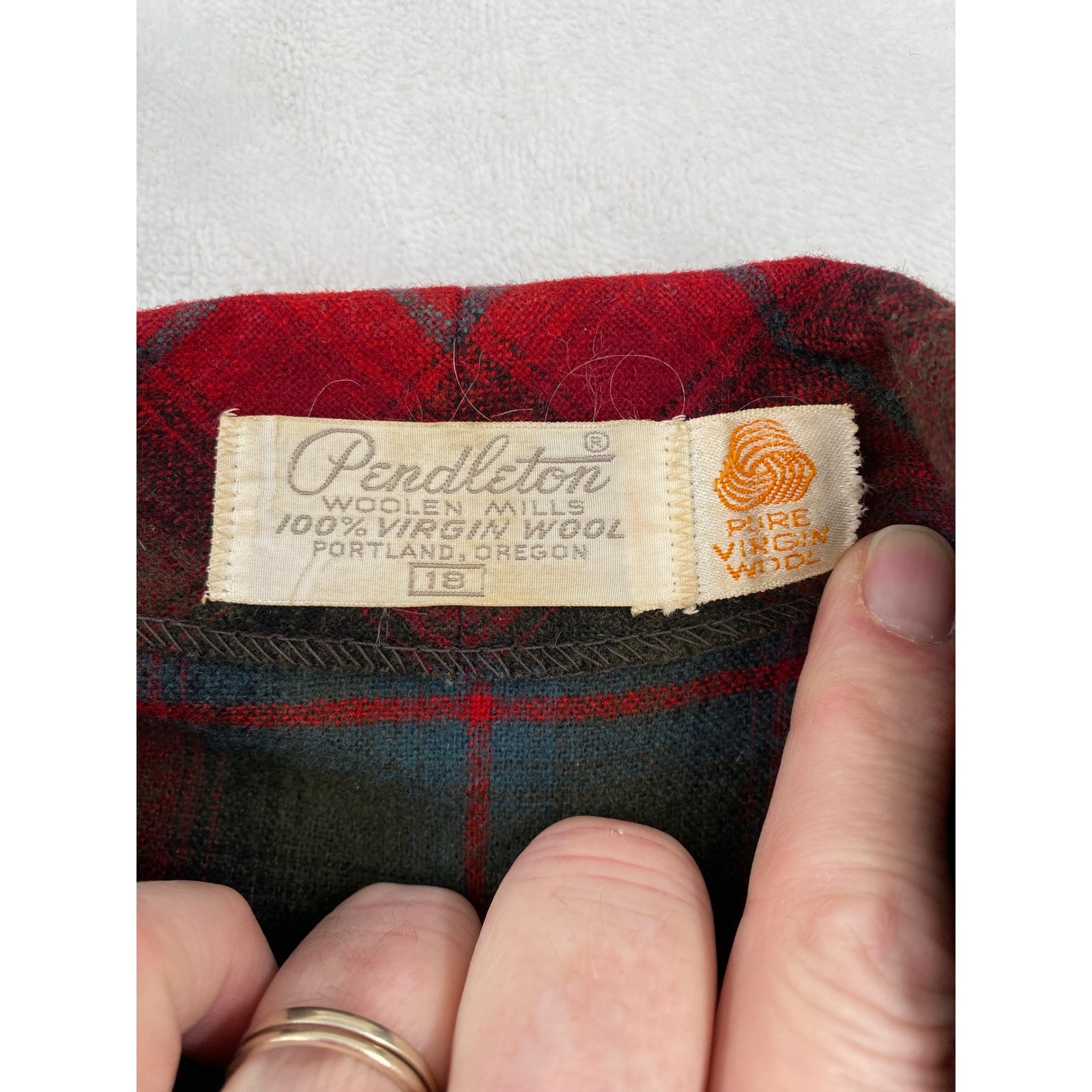 Pendleton Plaid Wool Jacket Size 18 Red Green 1960s Vintage Blazer Gold Buttons
