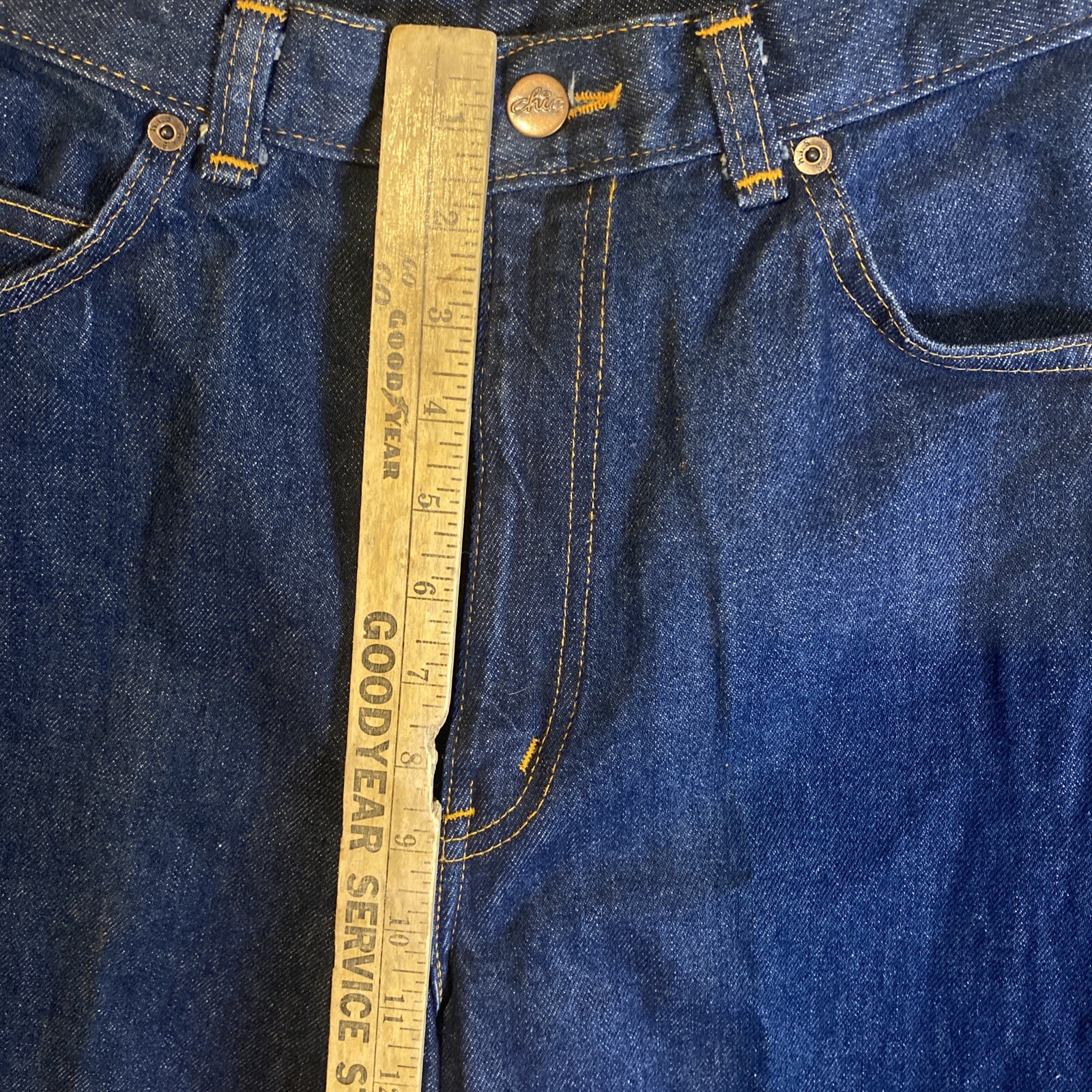 vtg 70s womens Dark Jeans Chic By H.I.S 8/9