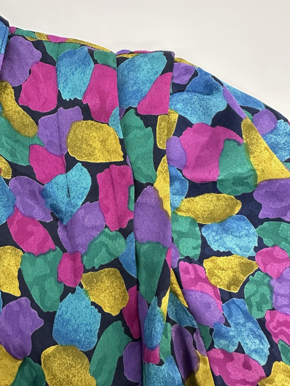 VTG Nicola PetitesWomens Abstract Blouse Colorful 80S 90S Retro Office 12 P READ