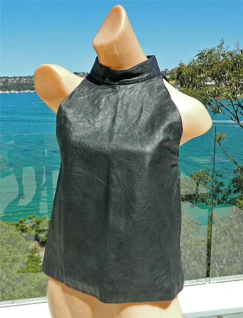 VINTAGE Punk Rocker 1970s-80s Original Edgy Biker Leather Top