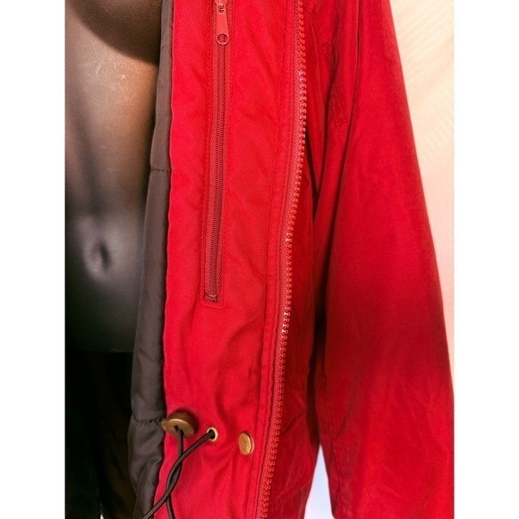 Woolrich Vintage Red Hooded Parka Jacket Women XL Ski Snowboard Cabincore Coat