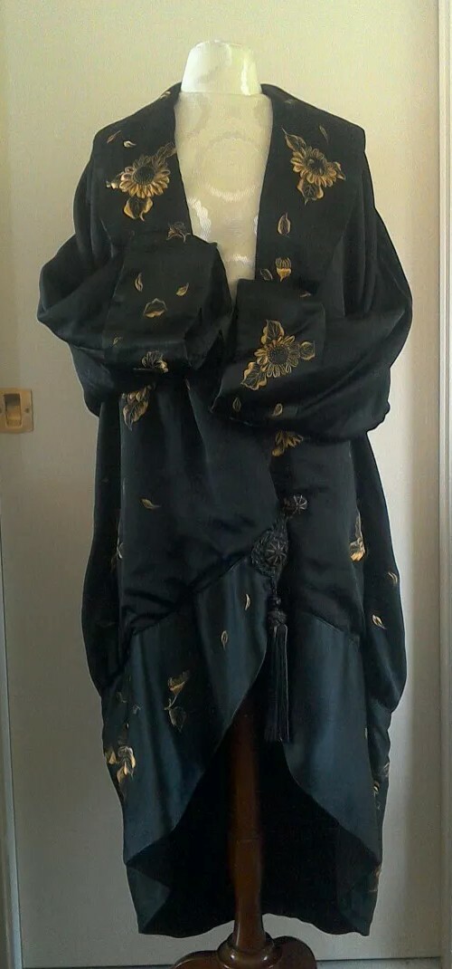 Antique 20’s Paul Poiret STYLE Silk w/ Golden Emboidery Cocoon Opera Coat