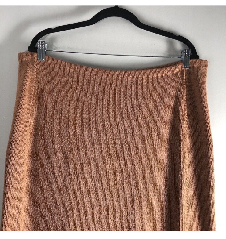 Venice Knitting Mills Womens Size 18 Union Made Rose Gold Skirt Vintage Granny