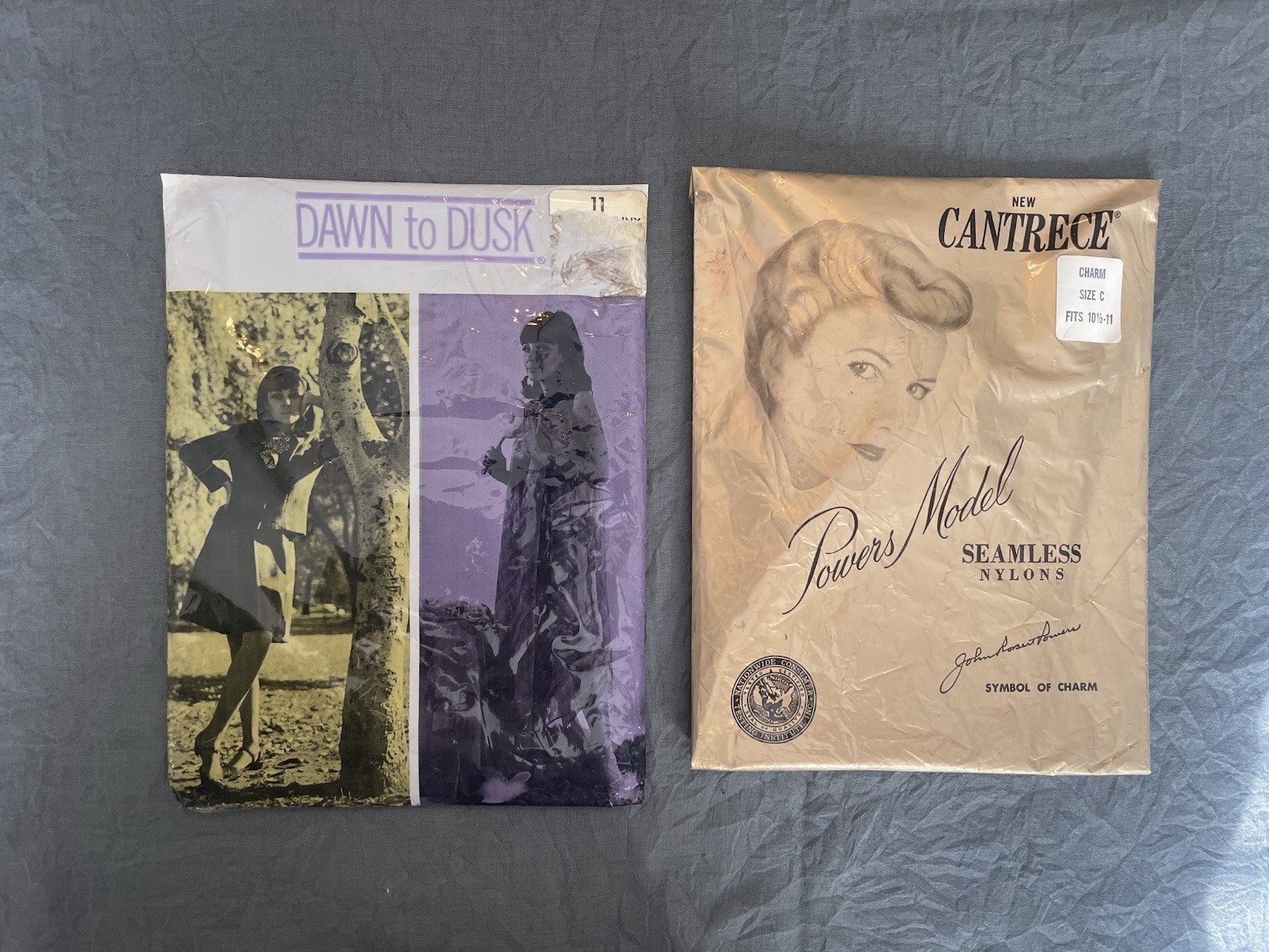 DAWN to DUSK & CANTRECE Seamless Nylon Mesh Stockings Lot Size 11 C Brown Beige