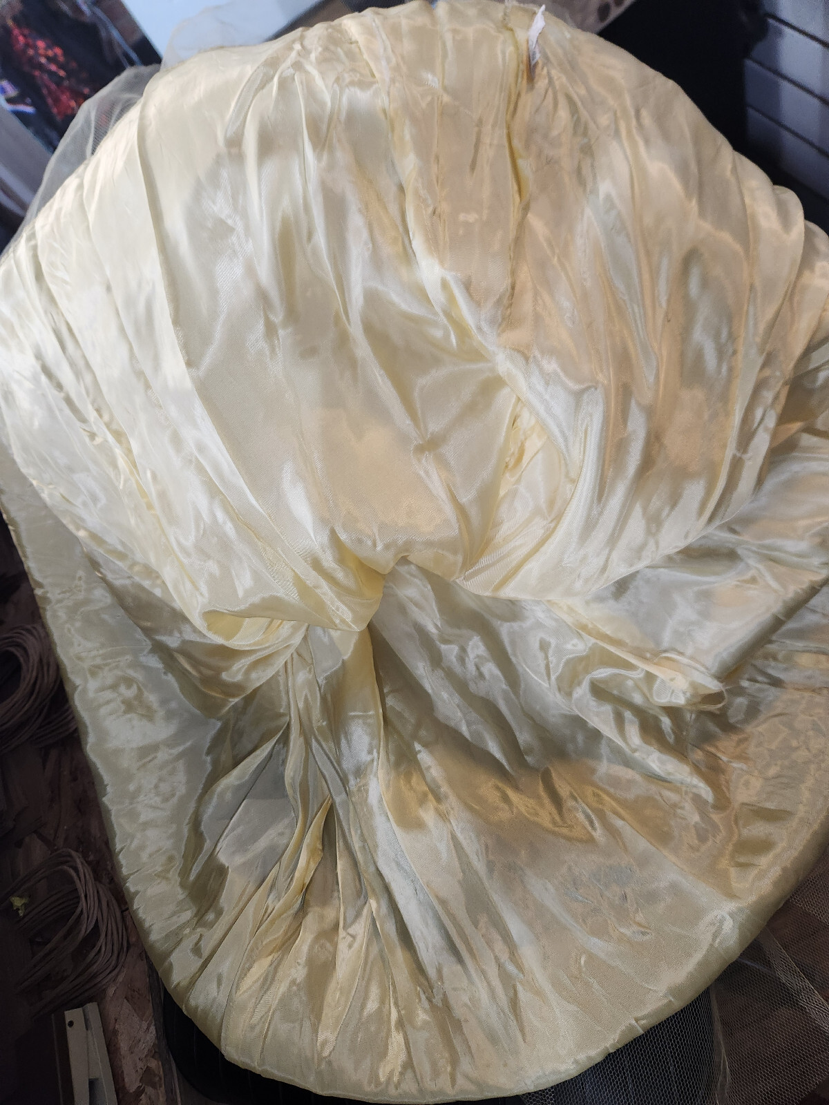 Vintage 1950’s Yellow Lace Tulle Party Prom Wedding Dress Gown Size 4 Small