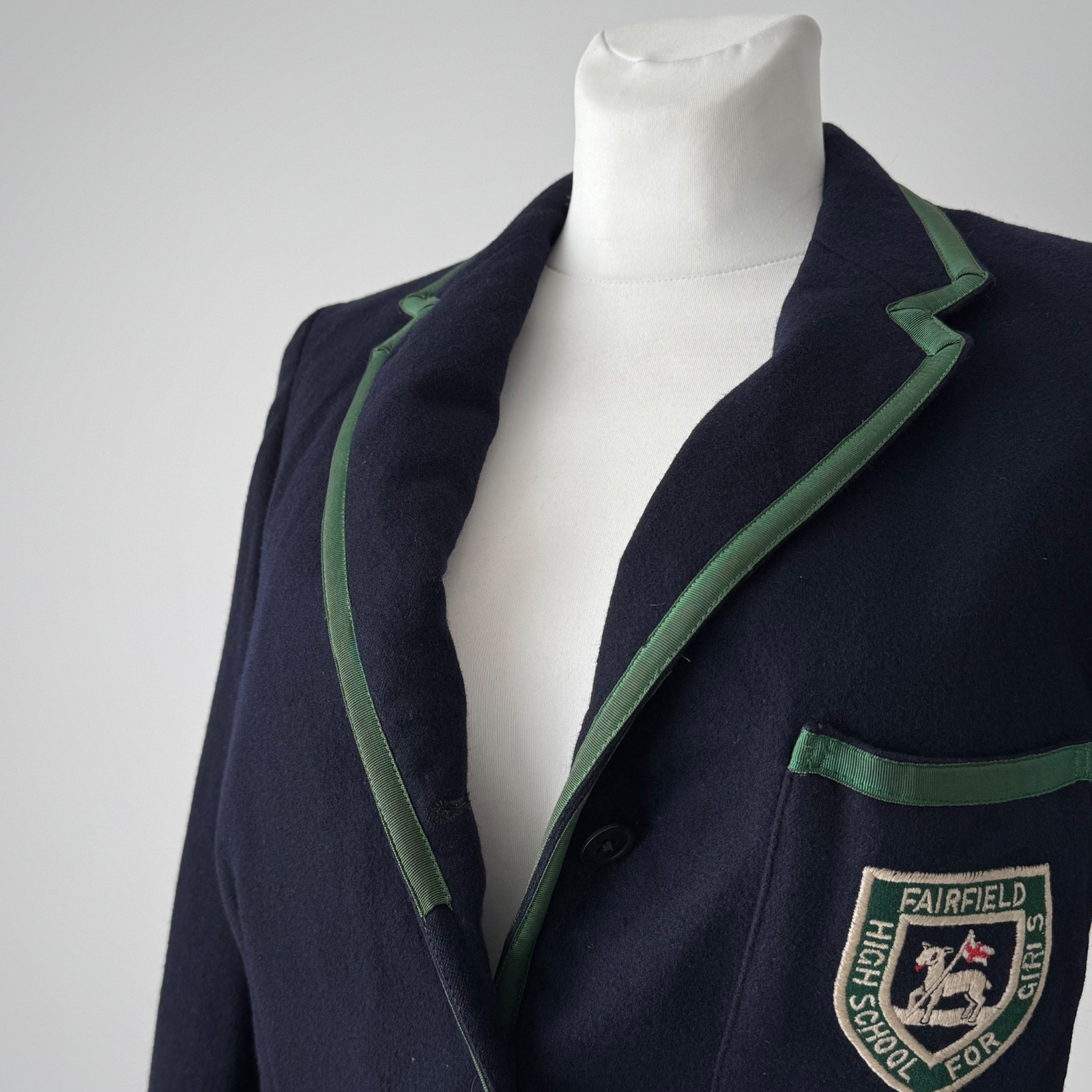 1950s Vintage England ‘Fairfield’ High School Women’s Wool Jacket Blazer
