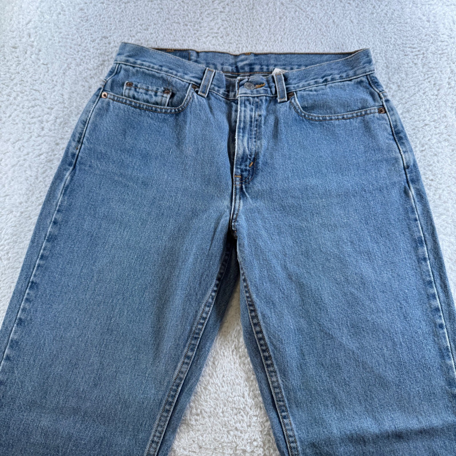Vtg Levis 505 Jeans Women 10 MIS M Tag 31×33 Fit Blue Light Wash Denim Straight