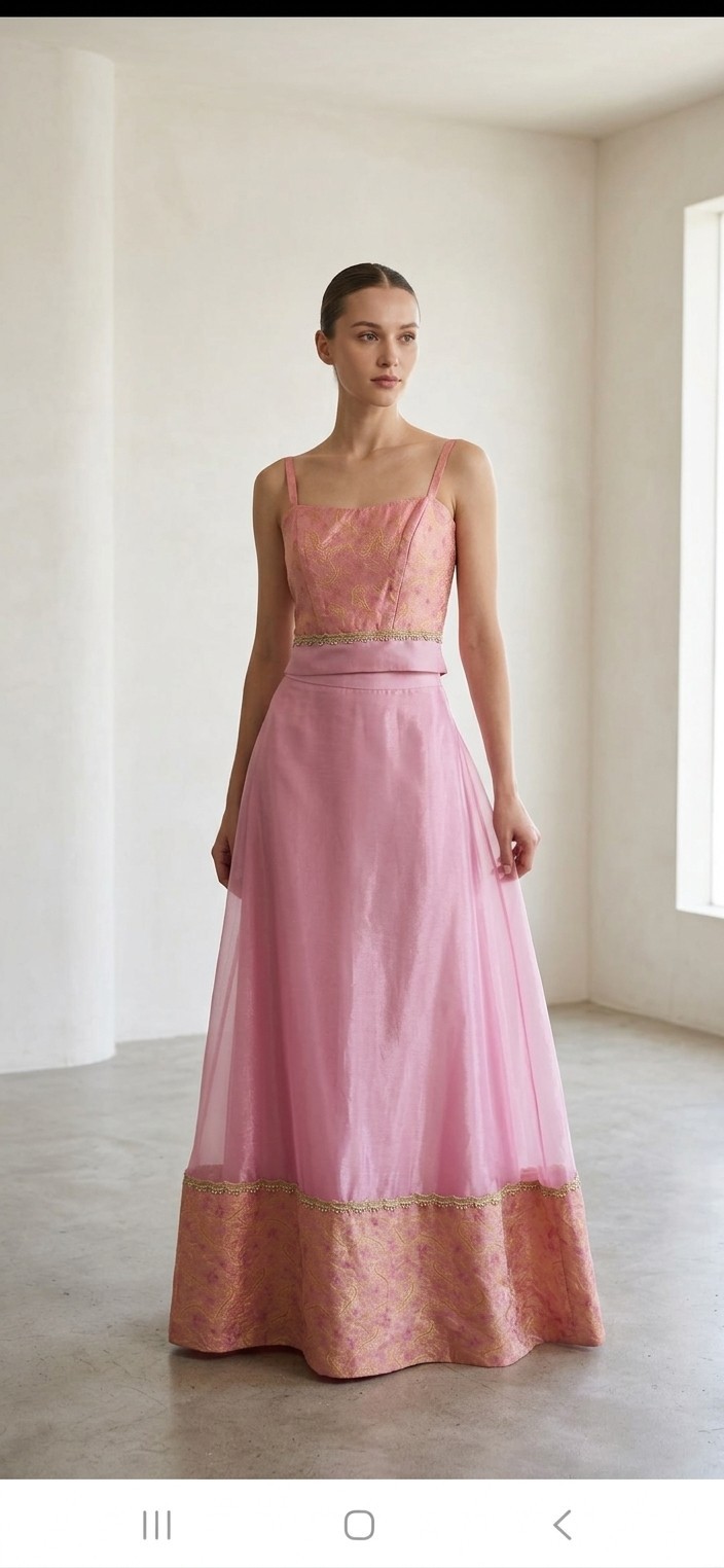 Vintage Dave & Johnny Skirt Corset Top Dress Size 6 Fairy Pink Coachella Barbie