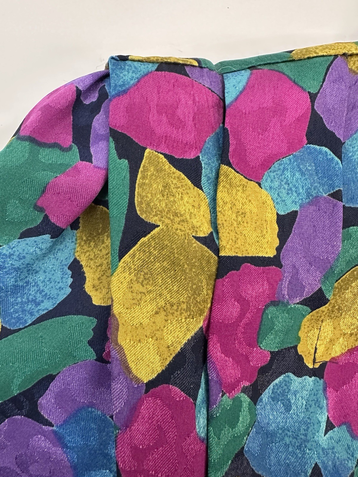 VTG Nicola PetitesWomens Abstract Blouse Colorful 80S 90S Retro Office 12 P READ