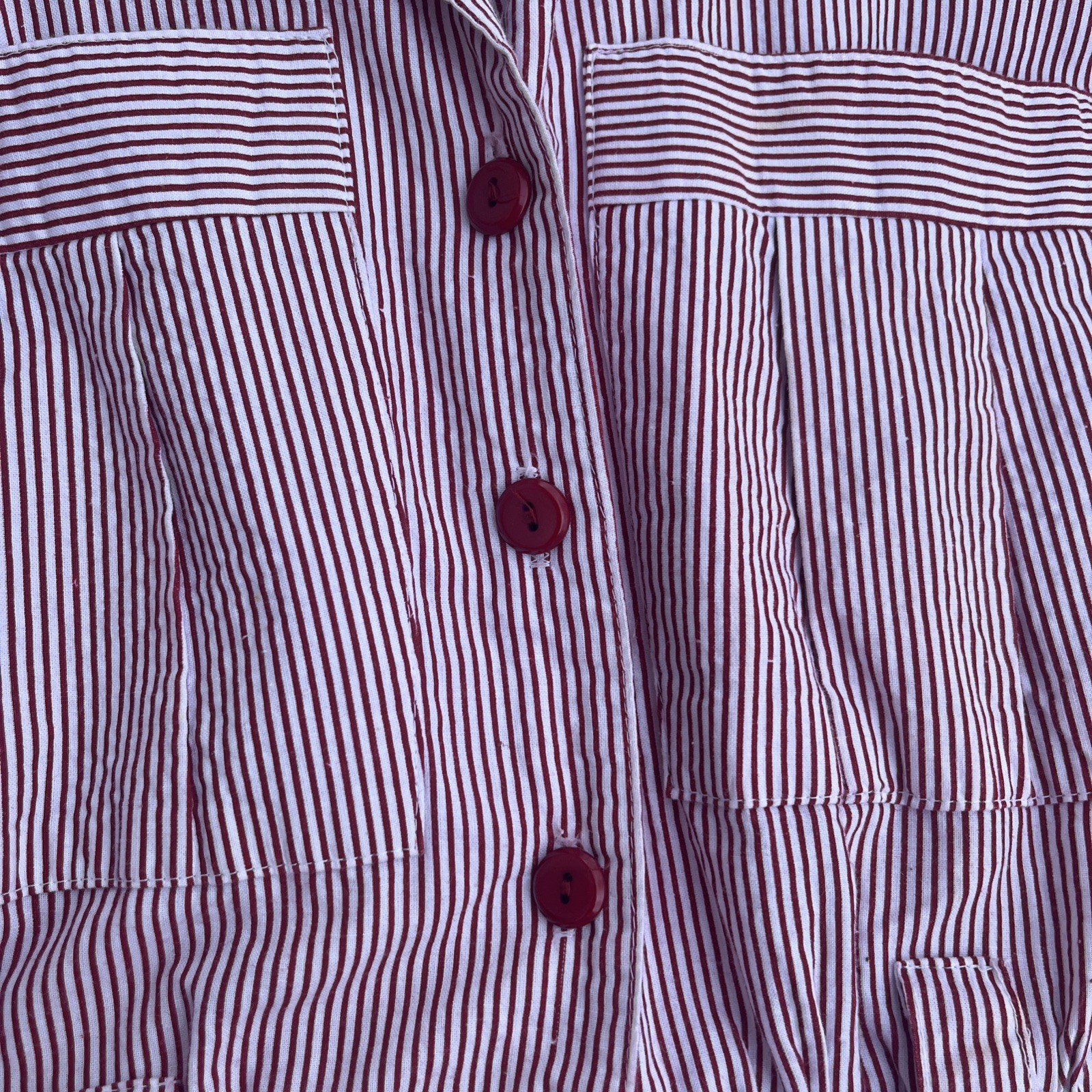 True Vintage Red and white pinstripe dress by Taurus Two size 10 Union made USA