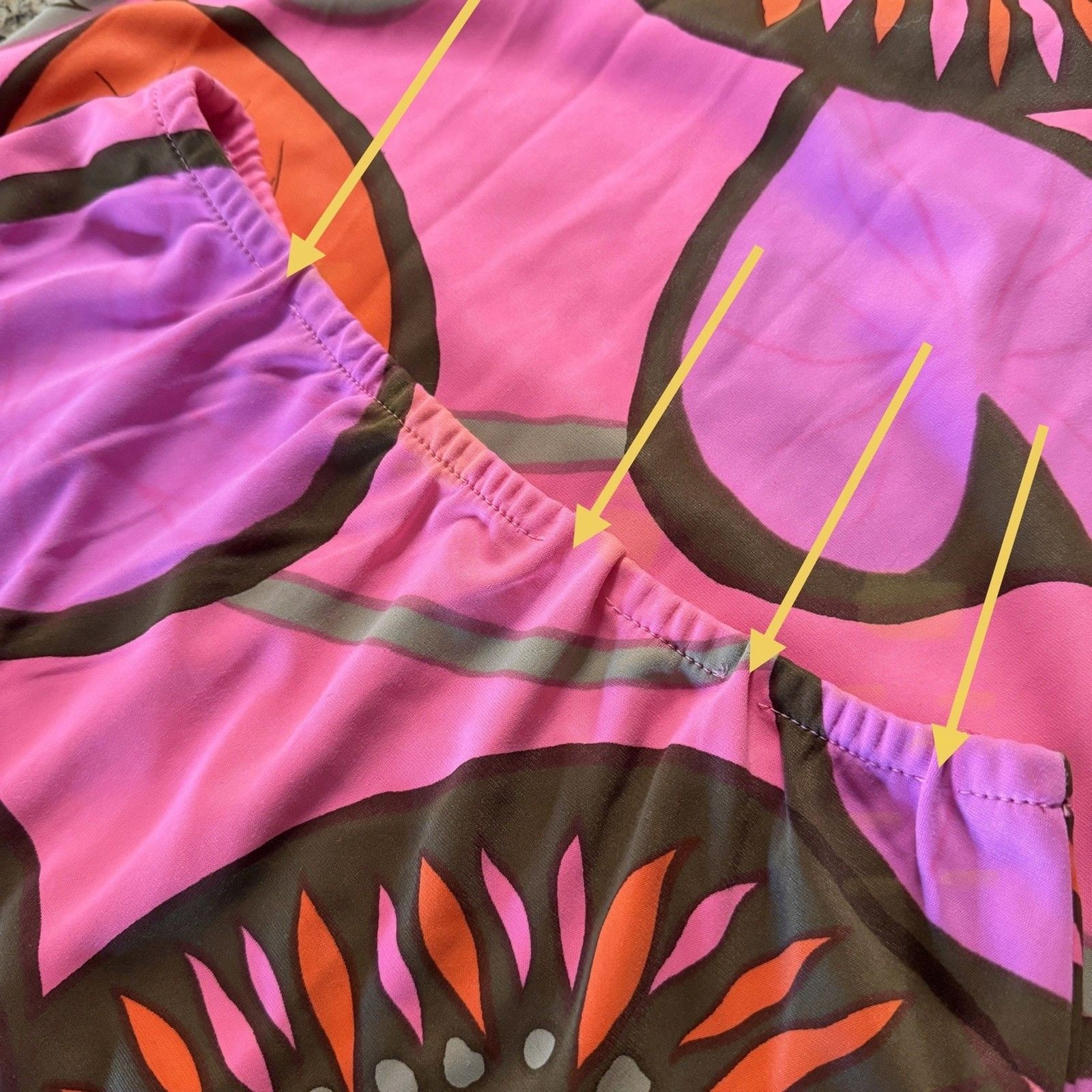 Vintage 1960’s Elisabeth Stewart Side Slit Vibrant Pink Skirt Mid Century Print