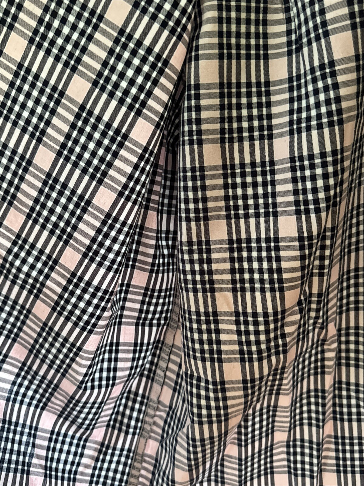 Vintage 80s Skirt Set Womens Cotton Plaid Skirt (6)& Blouse(8)