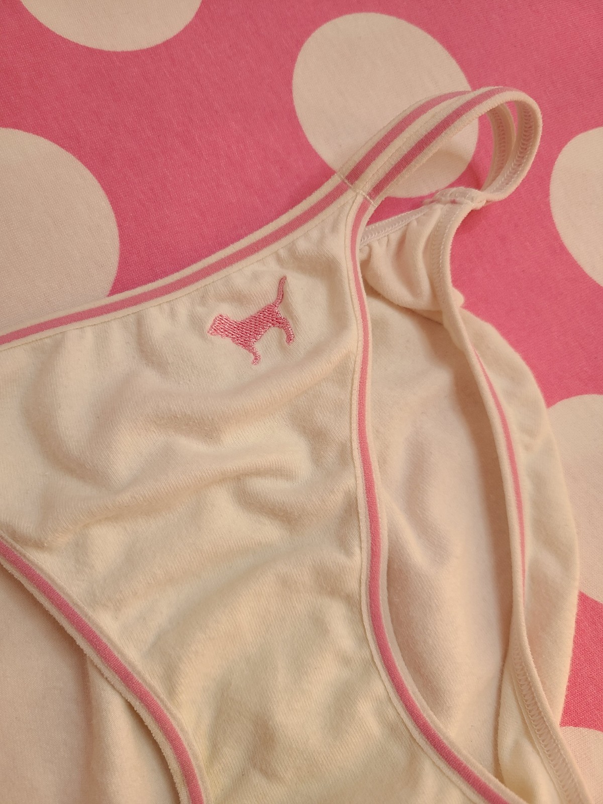 Rare VTG VS PINK Low Rise Cotton Double String Bikini Panty Size Sm