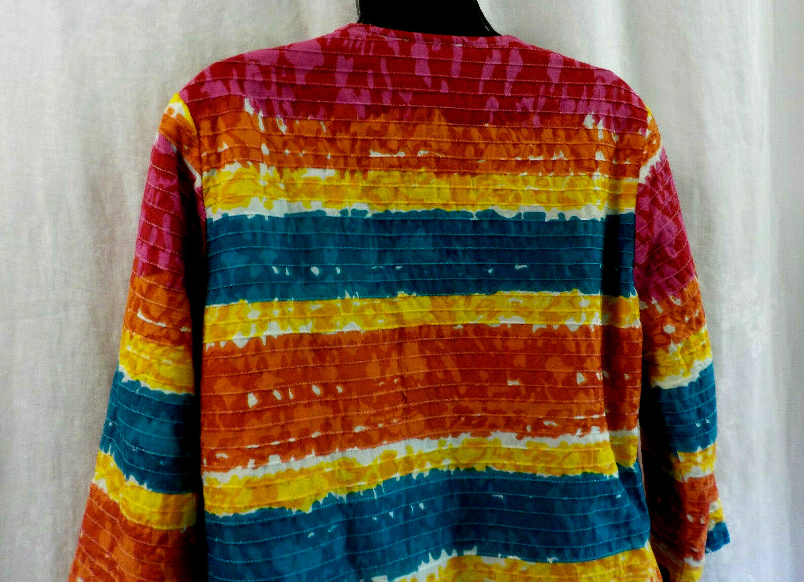 Vintage Choices 1980’s Jacket Size S Color Block + 100% Cotton 3/4 Sleeves Lined