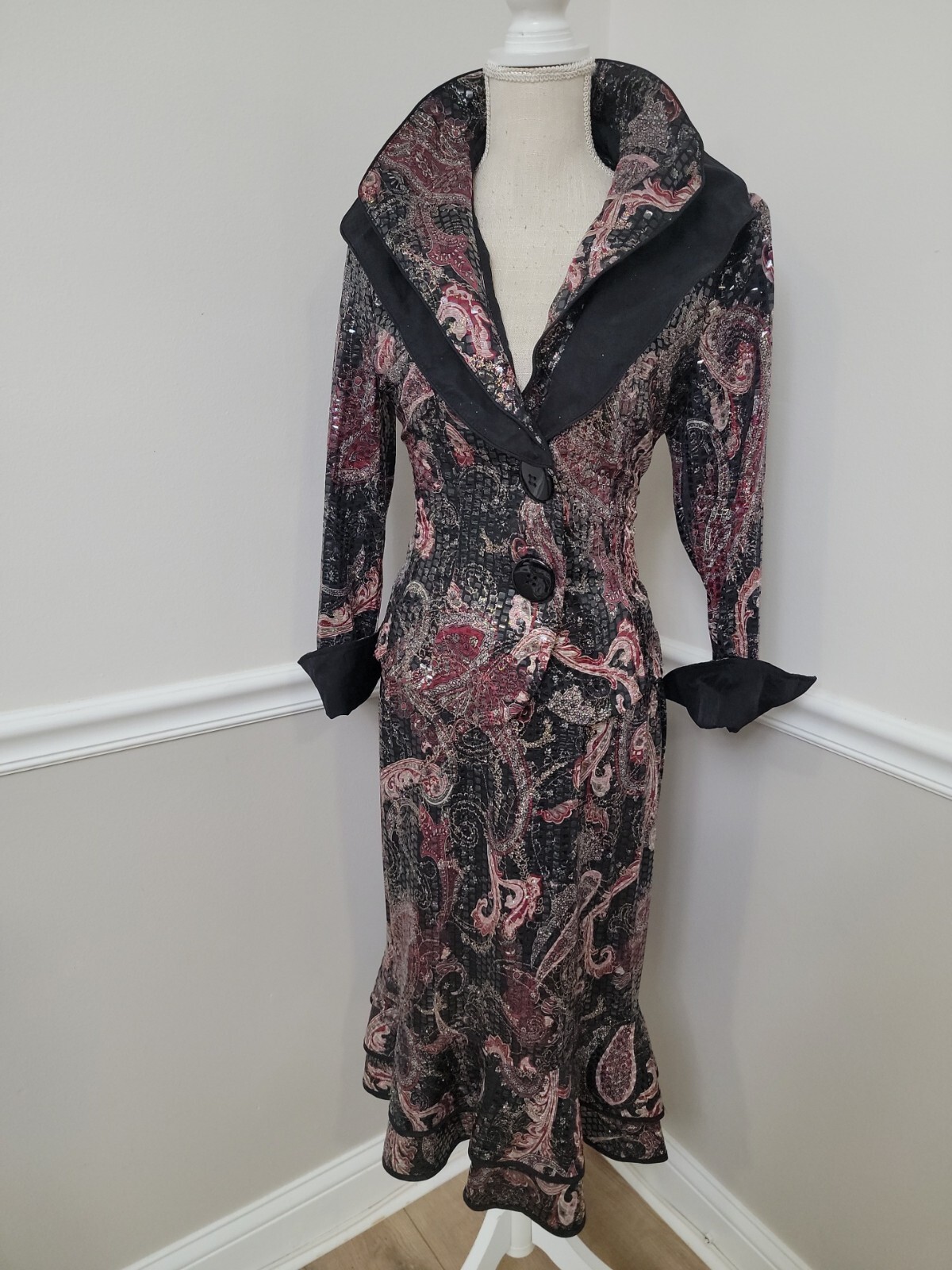 Women’s SONG & SUNG By Design Today’s Black and Blue Knit Jacket Size S