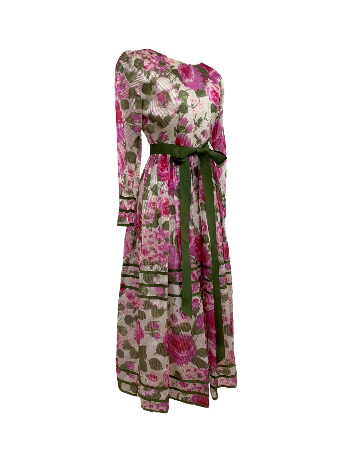 Vtg Vintage 1970s 70s William Pearson Garden Party Floral Sleeved Gown