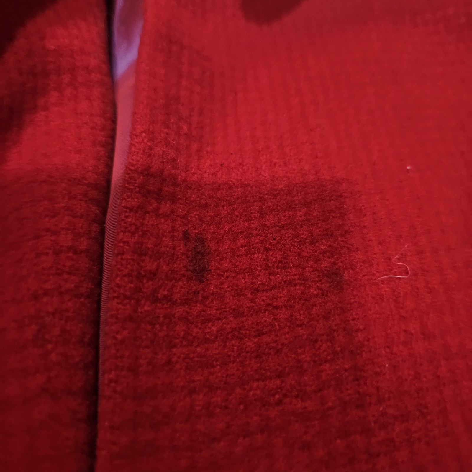 Vintage 50s Coat Jaunty Juniors Berlou Moth Proofed Red Black Oversized Wool